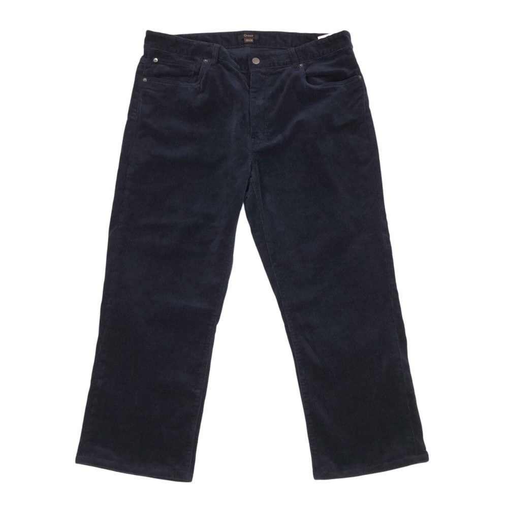 Quince Men's Organic Stretch Corduroy 5-Pocket Pants Size 36 36X25 Navy HEMMED